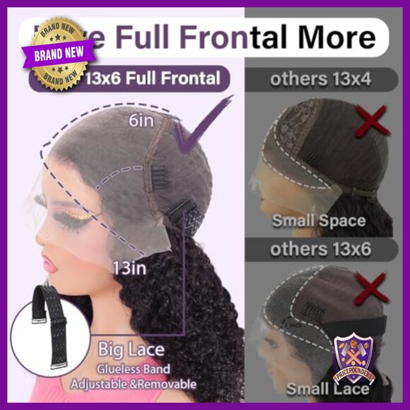13x6 HD Lace Front Human Hair Bob Wig Glueless Curly 180 Density main image 4